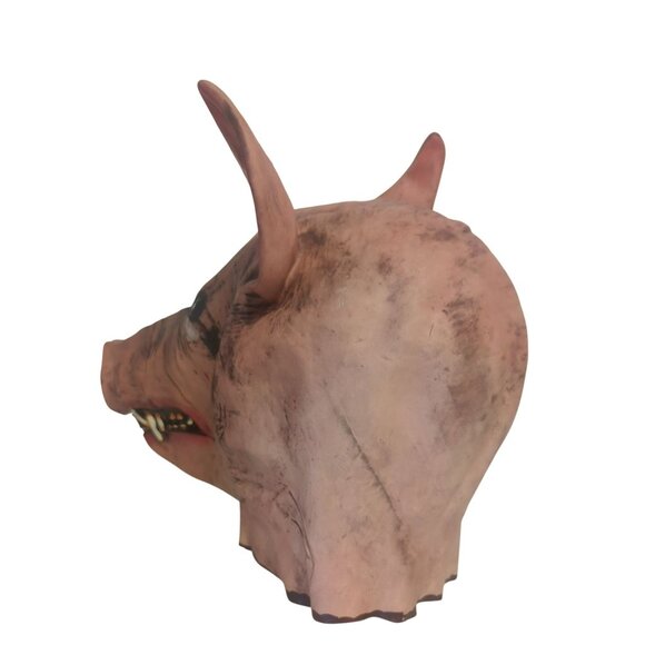 Realistic Pig Head Latex Mask Adult Size Scary Halloween Cosplay Costume Parties - Picture 5 of 7